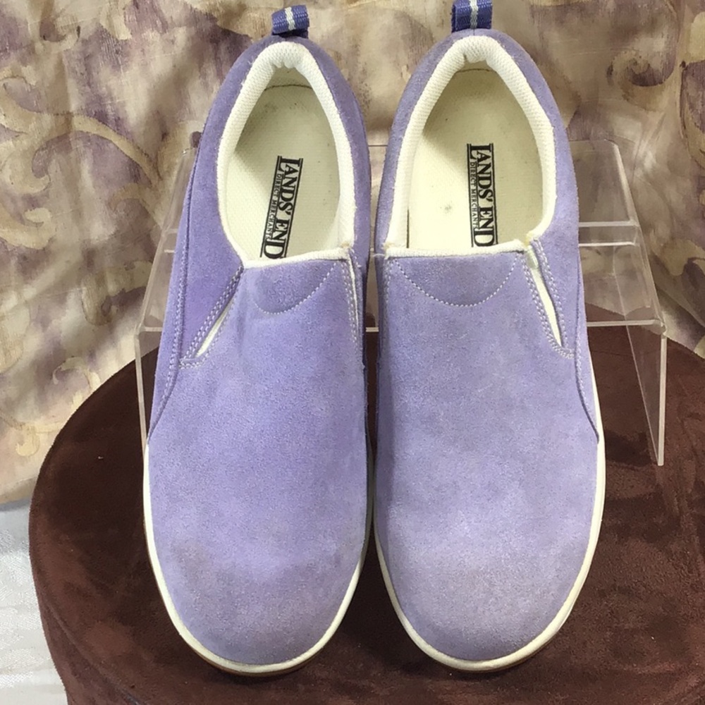 Purple suede size 10 slip-ons